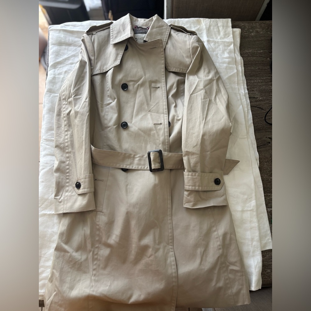 Banana Republic Tan Double-Breasted Trench Coat with Belt